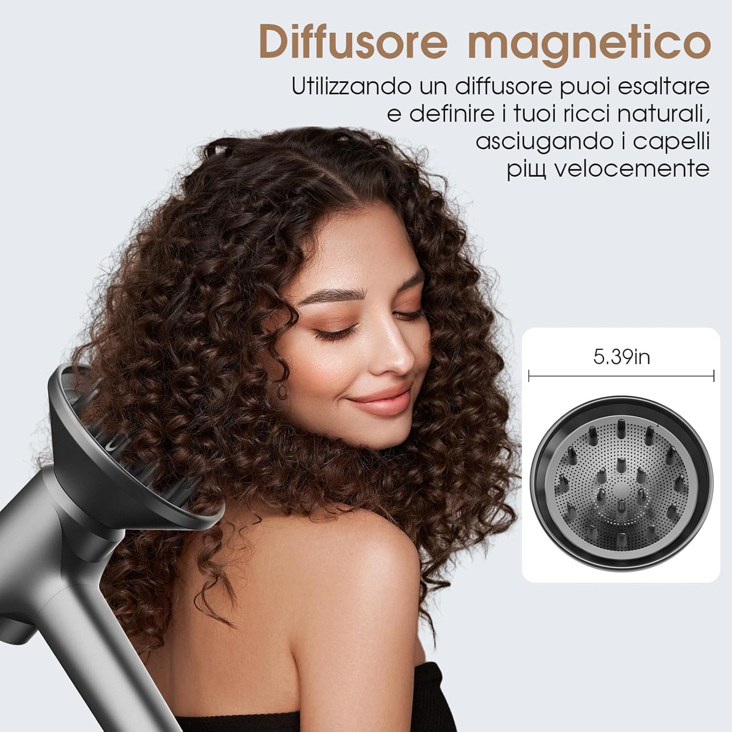 Hair Diffuser LKV Hair Dryer Diffuser Opzetstuk for Krullend En Natuurlijk Golvend Hair Volume Dispenser for Curls & Waves, Lightweight Design for Travel and Home image number 5