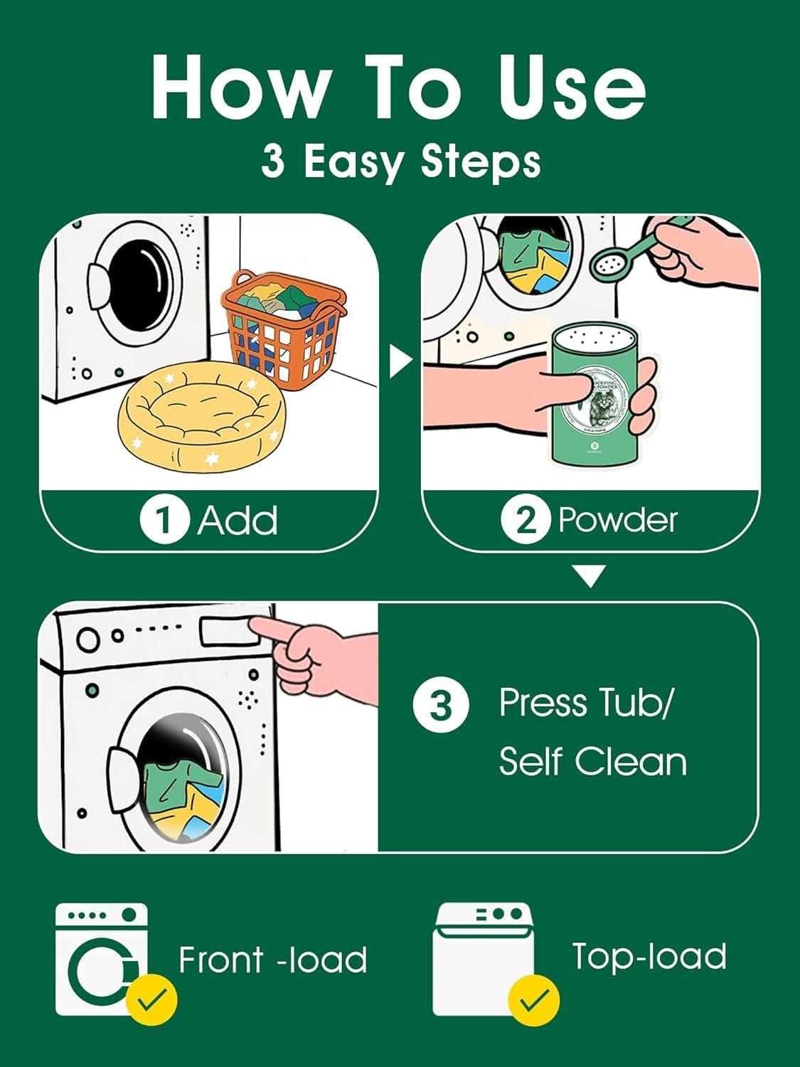 Pochita 6-In-1 Hair Dissolving Laundry Powder, Pet Hair Remover for Laundry, 90% Fur Removal, Dog Hairs Removal, Odor & Stain Remover, 2.29 Pounds image number 5