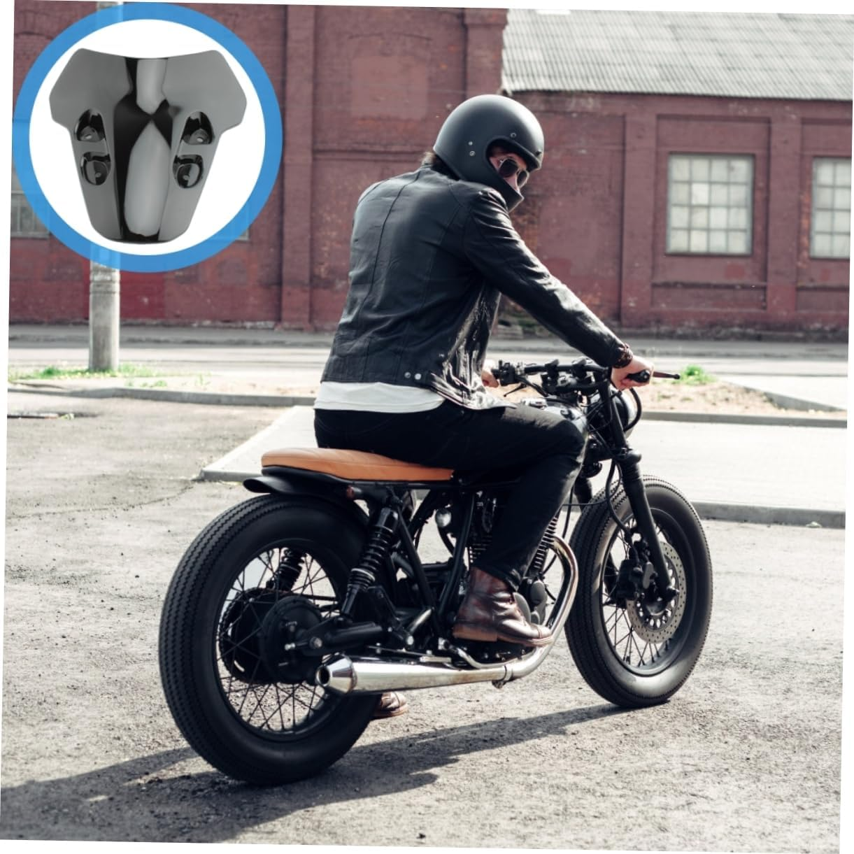 ERINGOGO -07 Windscreen with Air Flow Deflector Motorcycle Accessory Durable Abs Material image number 5