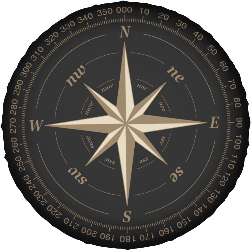 Spare Wheel Tyre Cover, Compass Pattern, Universal Waterproof Wheel Cover Protector Fit for SUV, Motorhome, Trailer, Car Wheel Accessories (70-75Cm) image number 3
