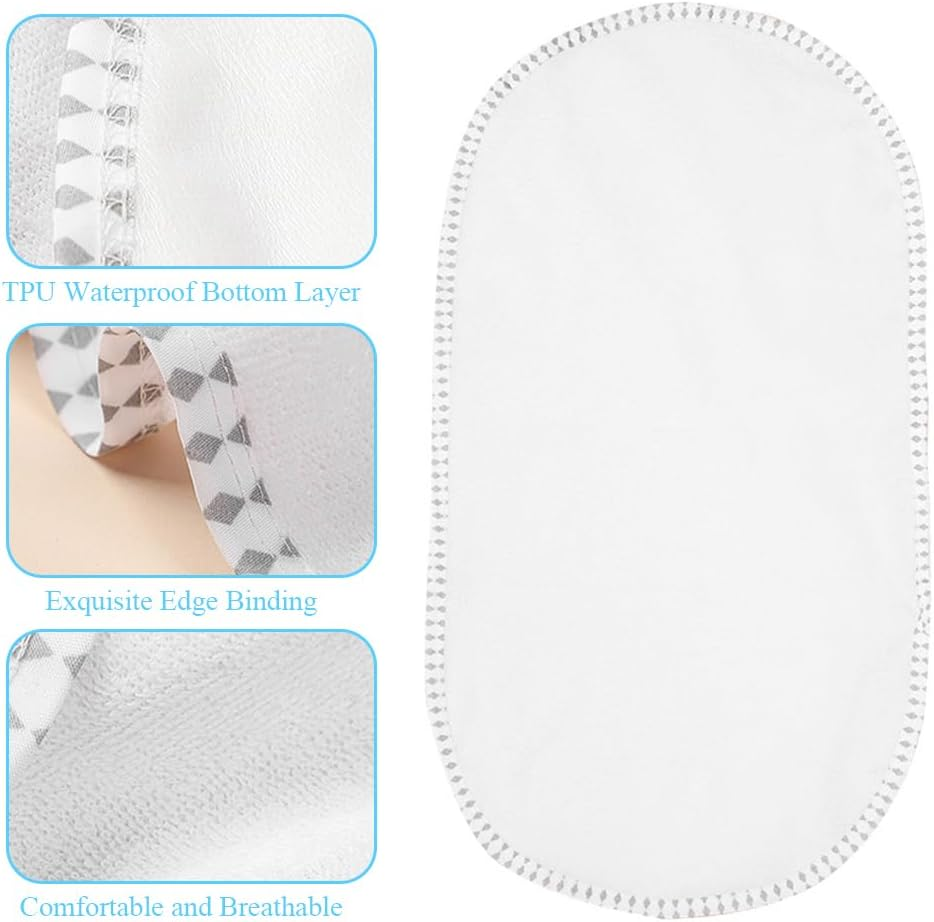 3-Pack Diaper Changing Pads, Changing Pad, Portable Reusable Diaper Pads, Pure Cotton, Washable, TPU Waterproof, Breathable, Enlarged Pad (58.5 * 26.5Cm) image number 6