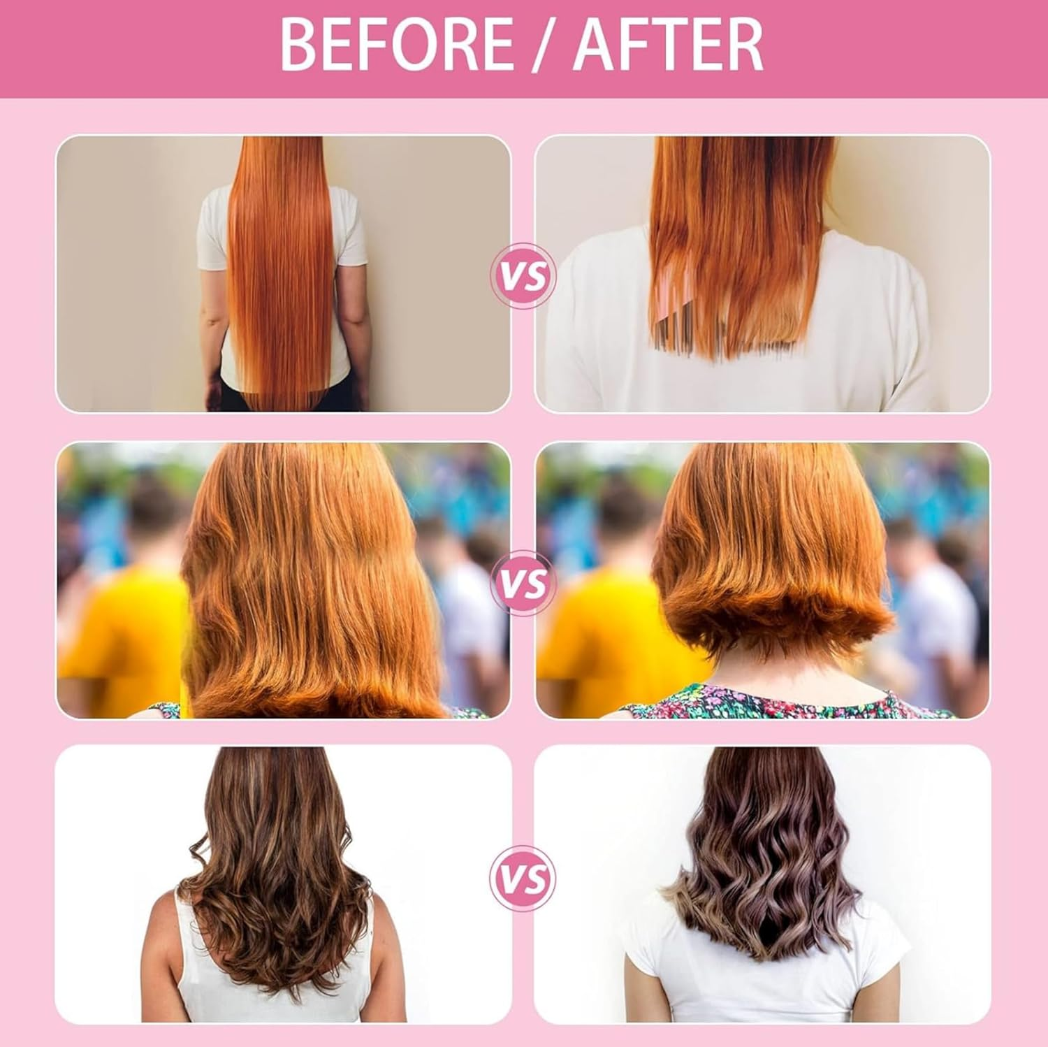 VJSSUJK 2-Piece Haircut Stencil Kit with Non-Slip Clips - Precision Bangs & Layers Templates for DIY Home/Salon Hairdressing Tools image number 1