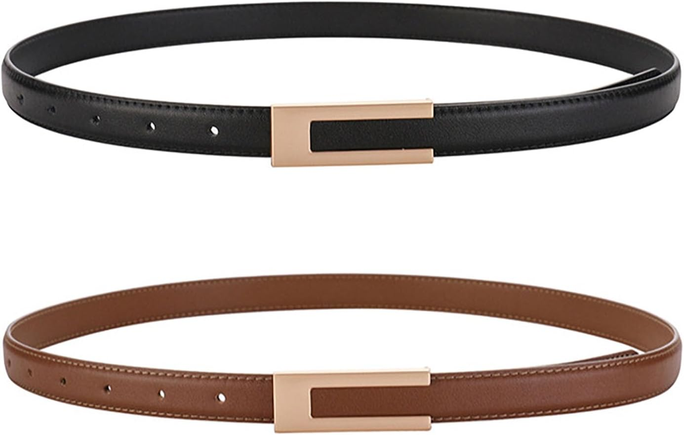 KEYRI Ladies Adjustable Leather Belts for Women Ladies Belts Retro Vintage Belt Women'S Accessories Skinny Belt for Dresse Jeans Buckle Thin Waist Belt Waist Strap Waistband