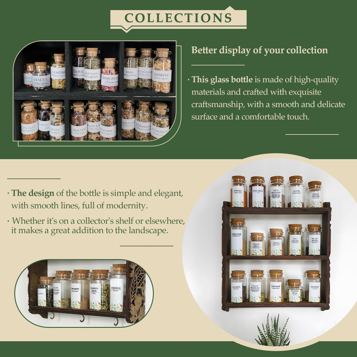 JIUYUE 15 Pcs 50 Ml Glass Bottle with Cork,Jars with Cork Lids(1.7 Oz-1.85X1.96 Inch) image number 4