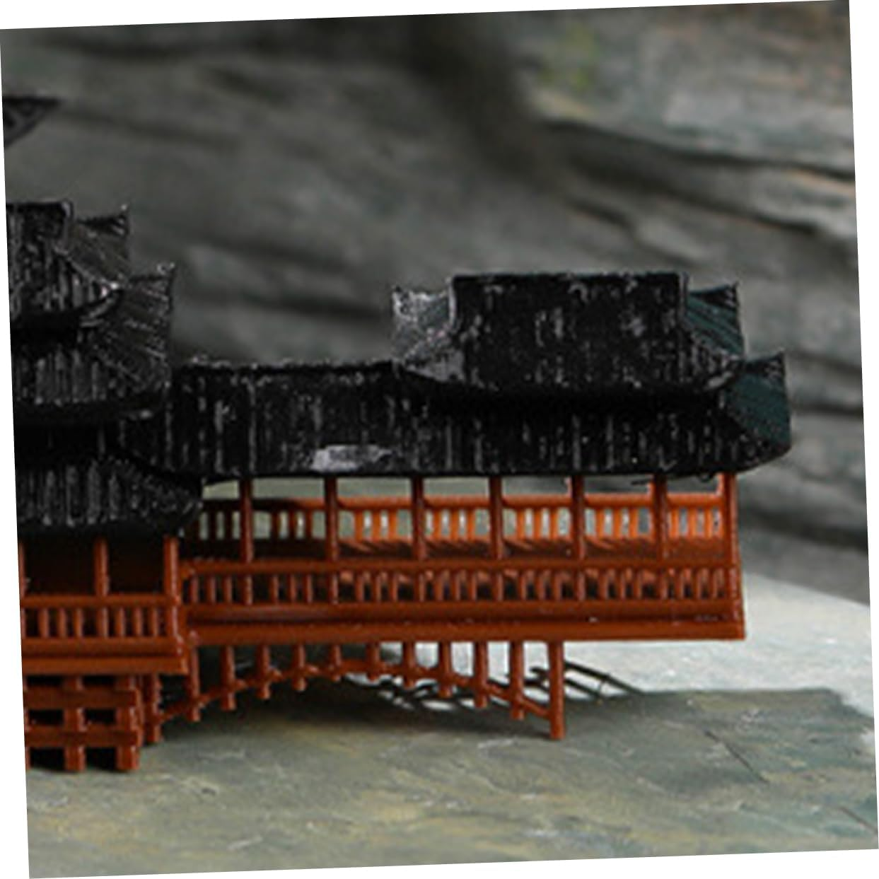 Miniature Landscape Bridge Bonsai Ornament Small Vintage Patio Garden Micro Decor 10X3.7X4.3Cm for Courtyard and Indoor Bonsai Display image number 4