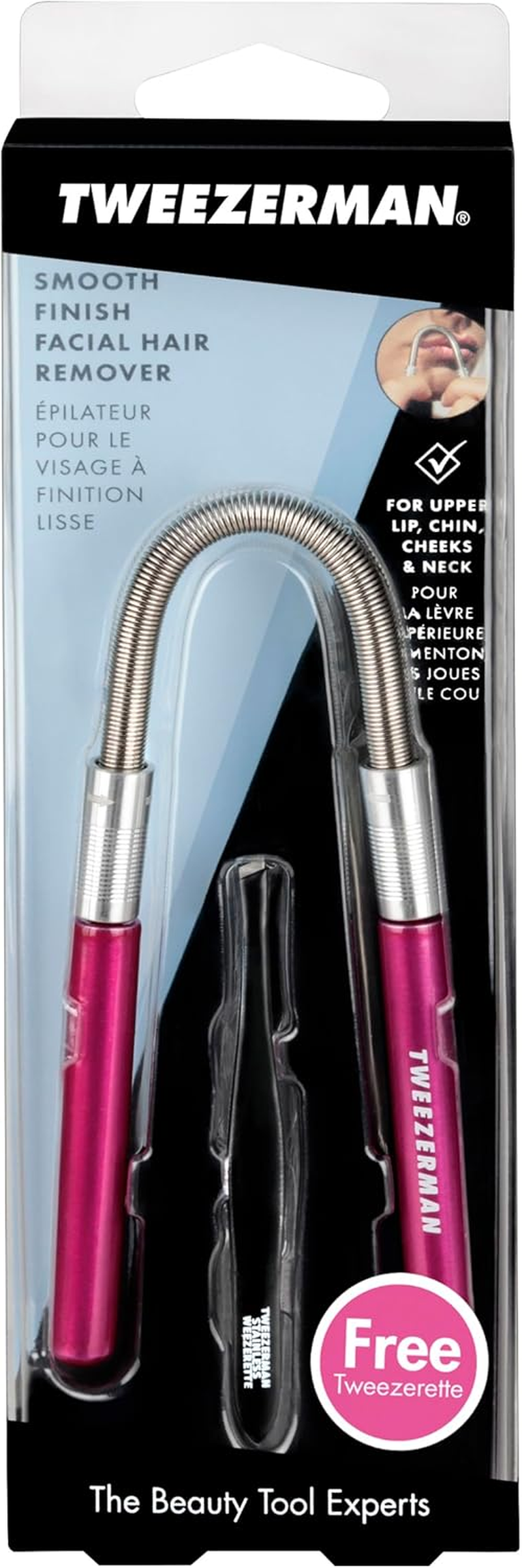 TWEEZERMAN Smooth Finish Facial Hair Remover Zur Gesichtshaarentfernung Inkl. Kleiner Twezerette Pinzette Mit Abgeschr&auml;gter Spitze, Verschiedene Farben image number 4