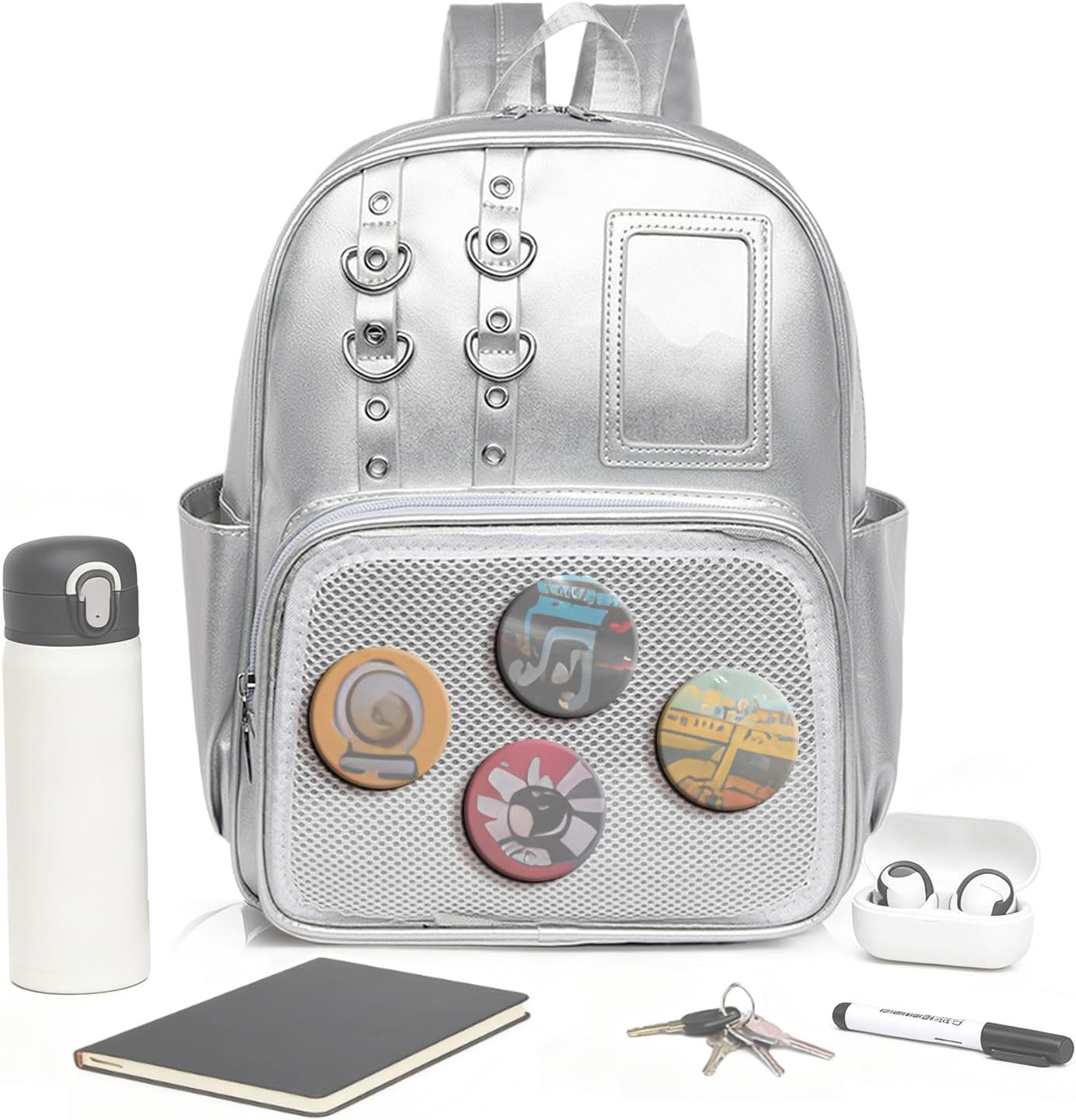 PU Storage Bag | Organizer Purse with Pin Board,Pin Display Bag | for Travel Luggage Hiking Comic Con Work Fitness Everyday Sports Outdoors