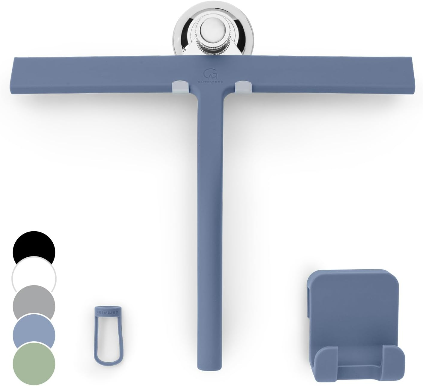 G&Uuml;TEWERK Shower Squeegee for Glass Doors and Windows - 9 Inch Grey Rubber Blade for Cleaning