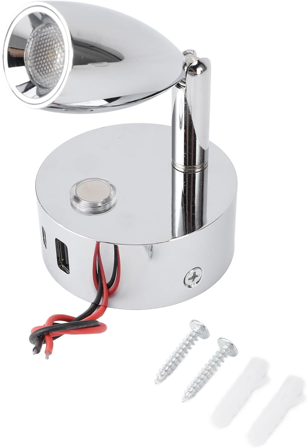 12V Campervan Lights - USB Port Matte RV Reading Lamp with 3-Color Temperature & Dimmable Touch Switch, 12V LED Spot Lights for Wall Sconce (Cr Plated) - Black Plated image number 5