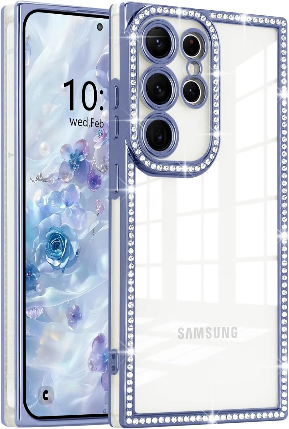 Eherui Glitter Case for Samsung Galaxy S25 Ultra, Crystal Luxury Shiny Diamond Mobile Phone Case, Silicone TPU Soft Transparent Back with Camera Protection, Shockproof Case for Samsung S25 Ultra, Gold