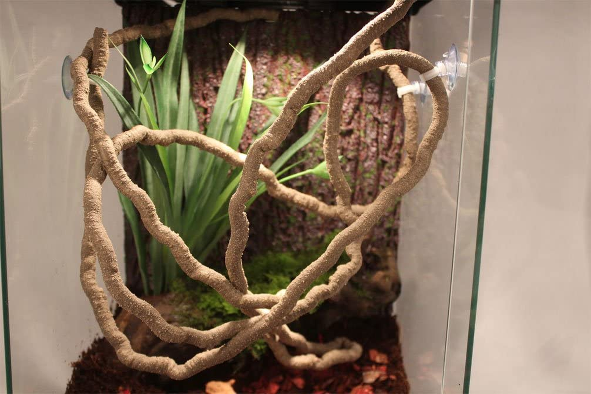 Emours Small Animal Bend-A-Branch Jungle Vine Pet Habitat Decor with Sunction Cups image number 4