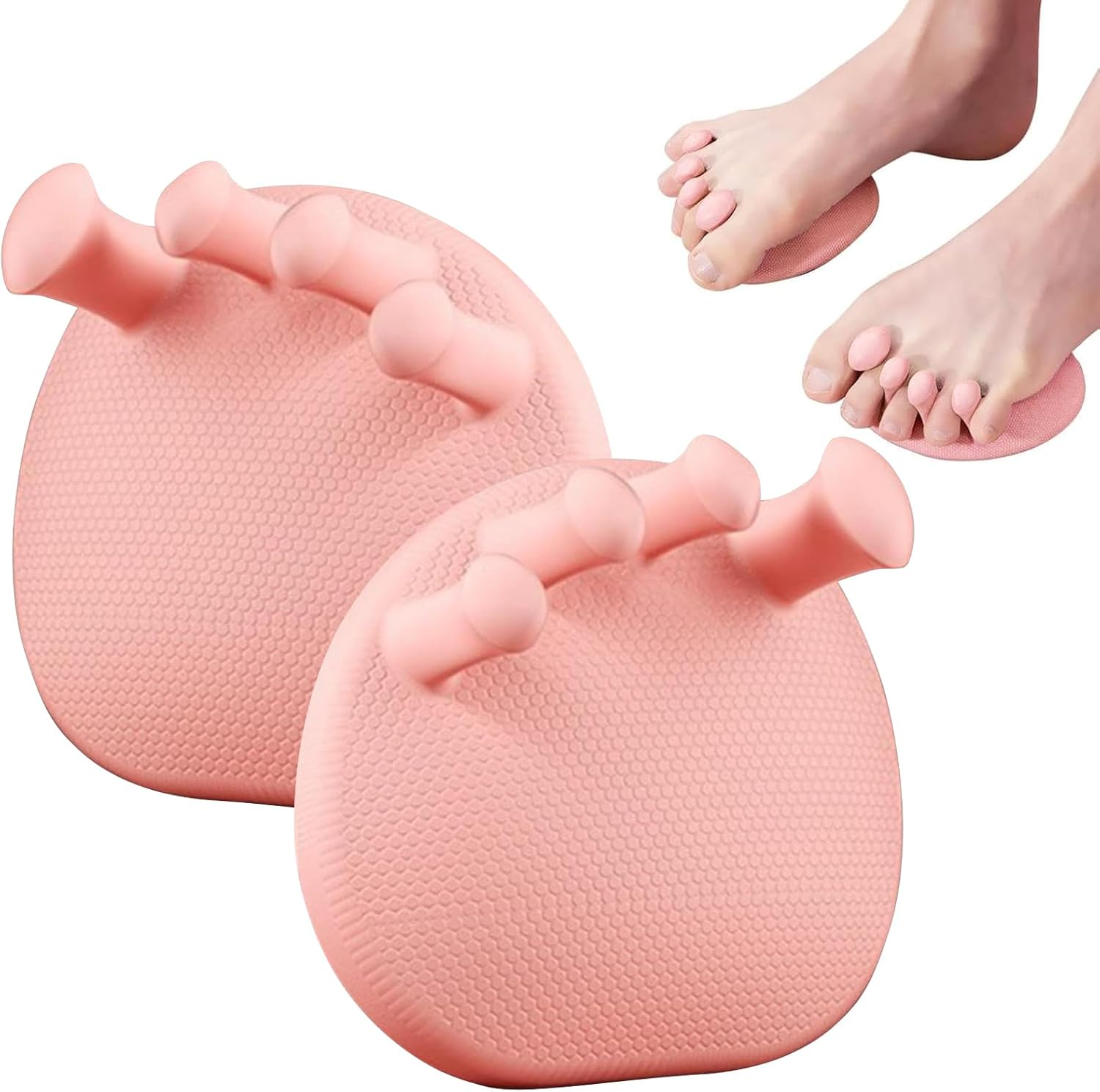 1 Pair Foot Arch Trainer, Portable Arch Support Strengthener with Toe Separators for Flat Feet & Plantar Fasciitis Relief - Bunion Corrector, Multifunctional Leg Exerciser for Home & Gym (Pink)
