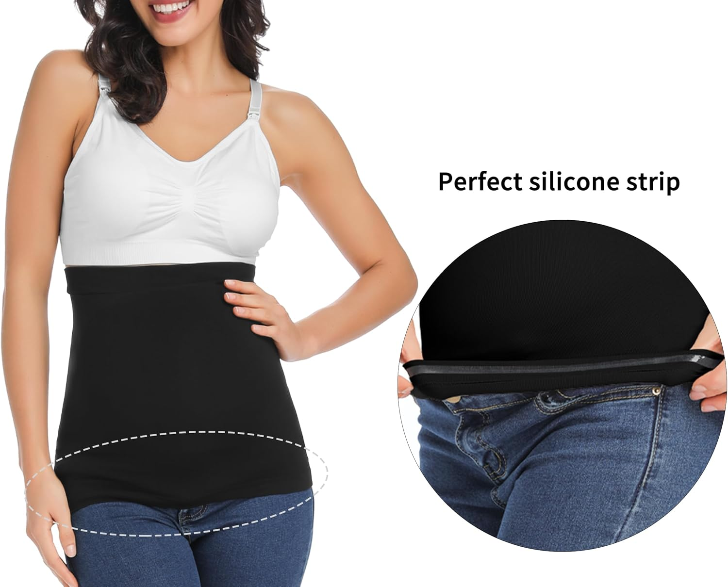 Rheane Seamless Pregnancy and Postpartum Belly Band with Pant Extenders image number 2