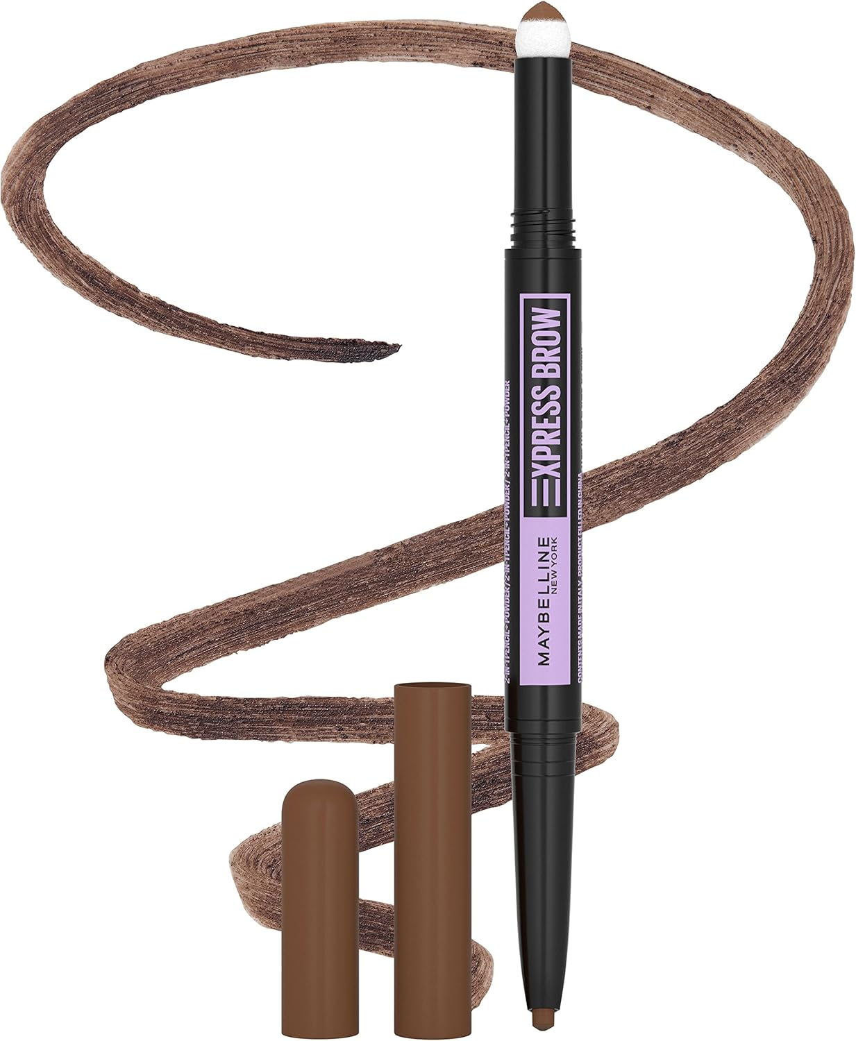 Maybelline Express Brow 2-In-1 Pencil and Powder, Eyebrow Makeup, Soft Brown, 0.02 Fl. Oz. image number 1