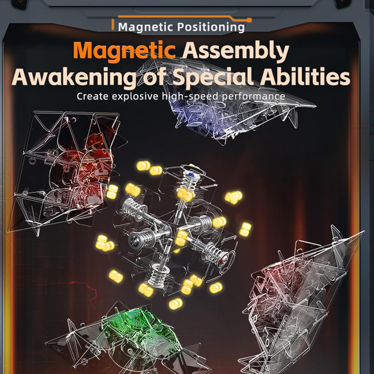 TUNJILOOL Moyu Meilong 3M V2 Magic UV Coating Speed Cube Stickerless Magnetic Cubes 3X3X3 Easy Turning for Adults and Kids image number 4