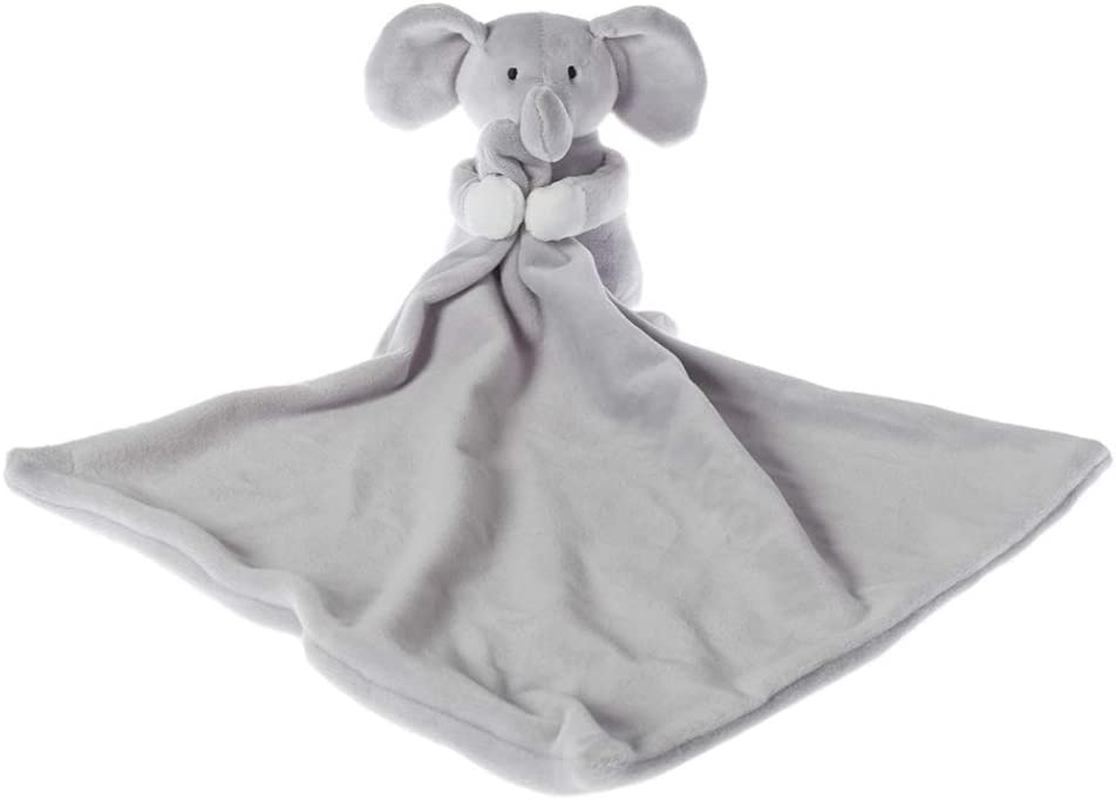 Apricot Lamb Stuffed Animals Security Blanket Gray Elephant Infant Nursery Character Blanket Luxury Snuggler Plush(Gray Elephant, 14 Inches)