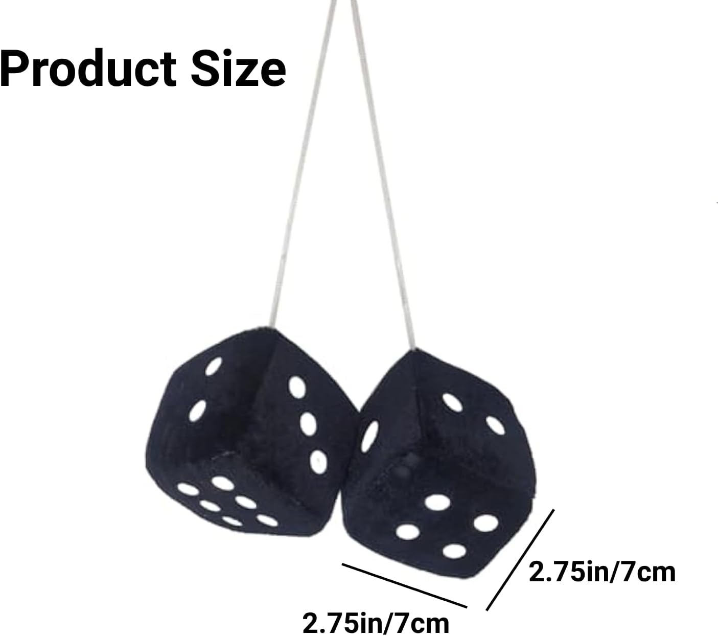 Fluffy Dice for Car, 1 Pair Fluffy Dice Car Rear View Mirror Hanging - Soft, Stylish, Fun Accessory image number 4