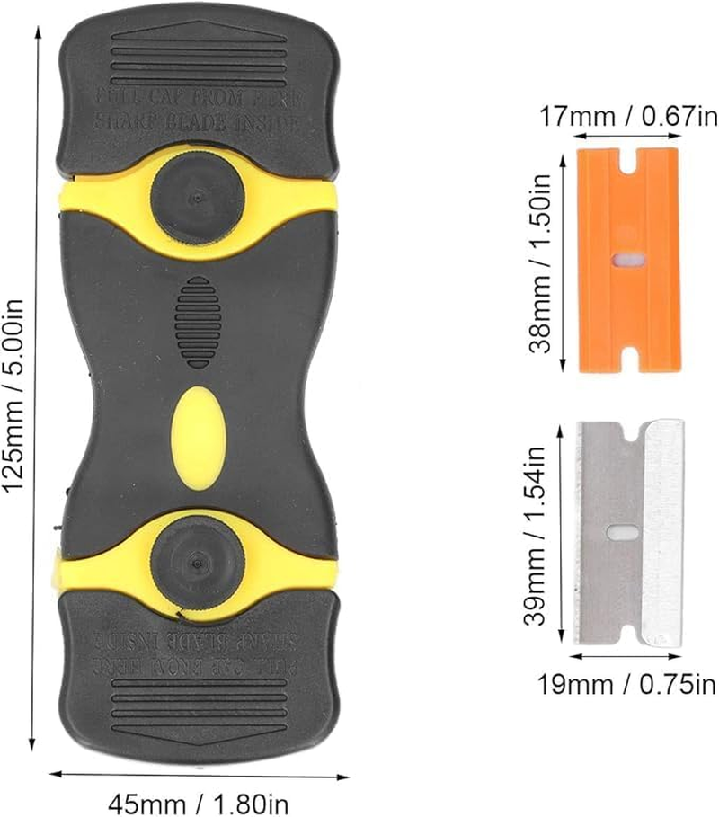 Razor Blade Cleaning Scraper, Glass Scraper for Window, Tough Plastic Scrapers, Adhesive Remover, Car Detailing Hand Tools (Blue) image number 2