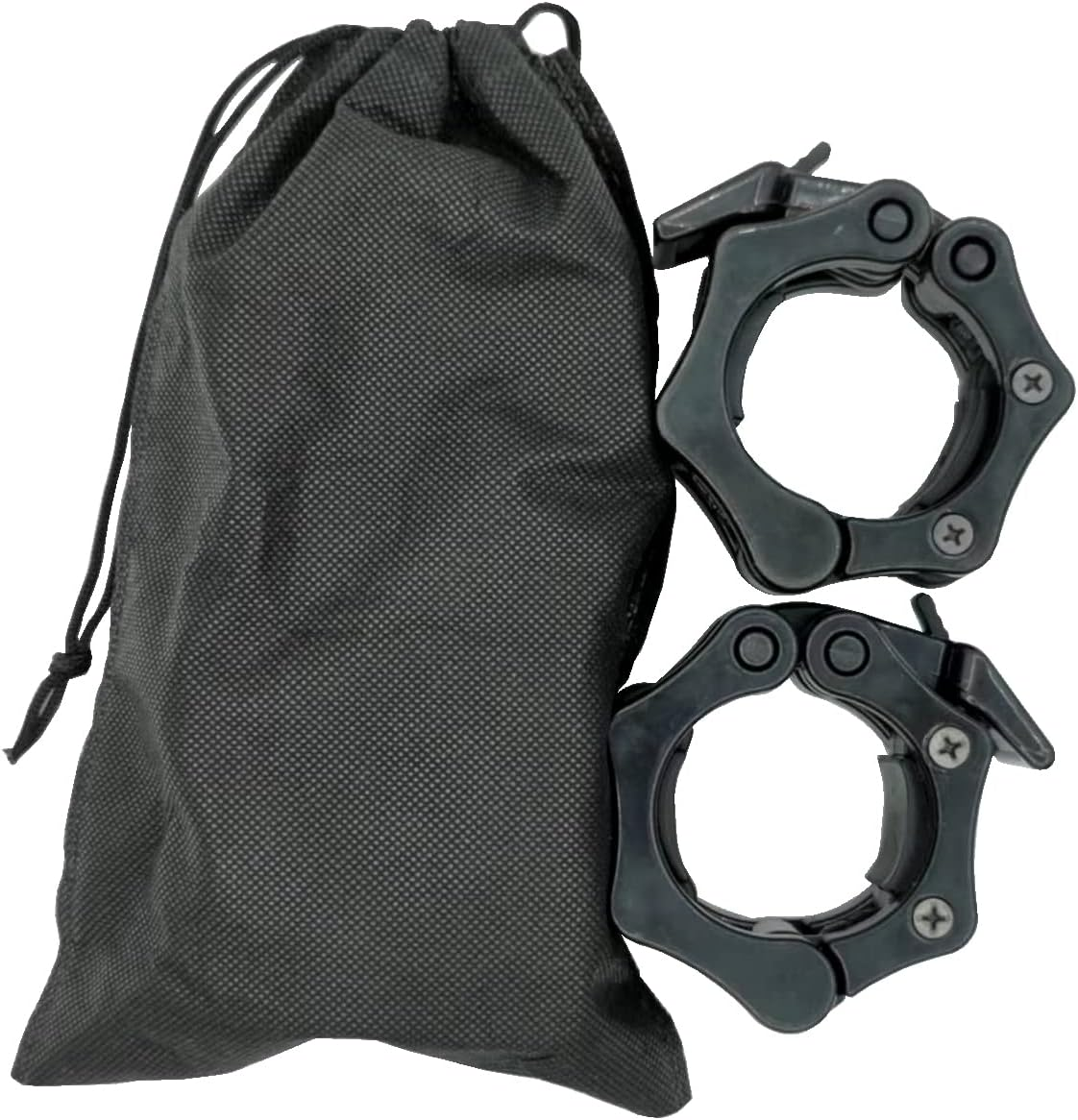 Barbell Clamps Olympic Bar Collars 2 Inch Quick Release Barbell Lock Clamp Locking Standard Bar Weight Plates Collar Clips for Workout Weightlifting Fitness Training Bodybuilding-Black - Black image number 6