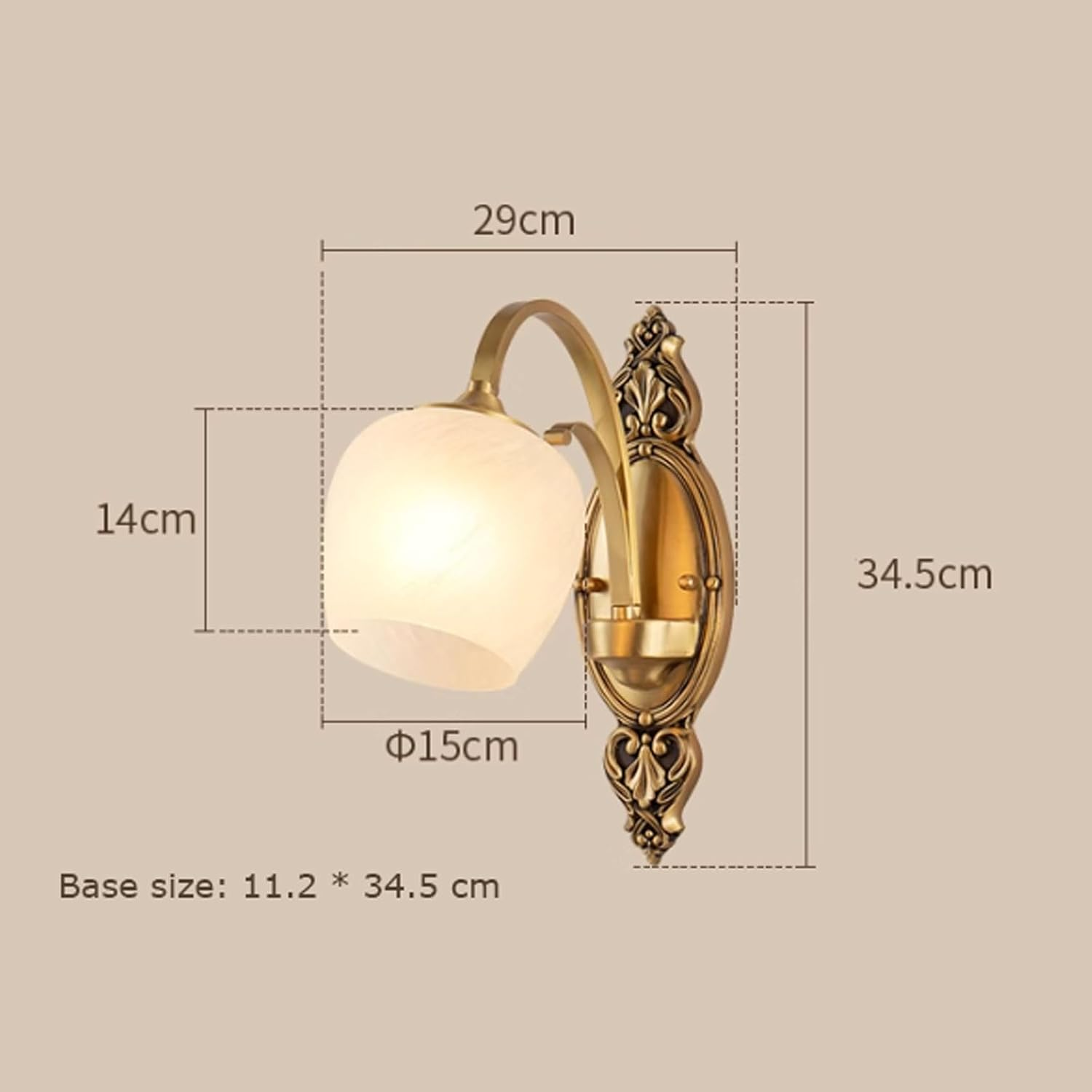 Wall Lamp 1-Light Wall Lamps Wall Lighting Fixture Frosted Glass Shade Wall Sconces for Bedroom Balcony Hallway Wall Lighting
