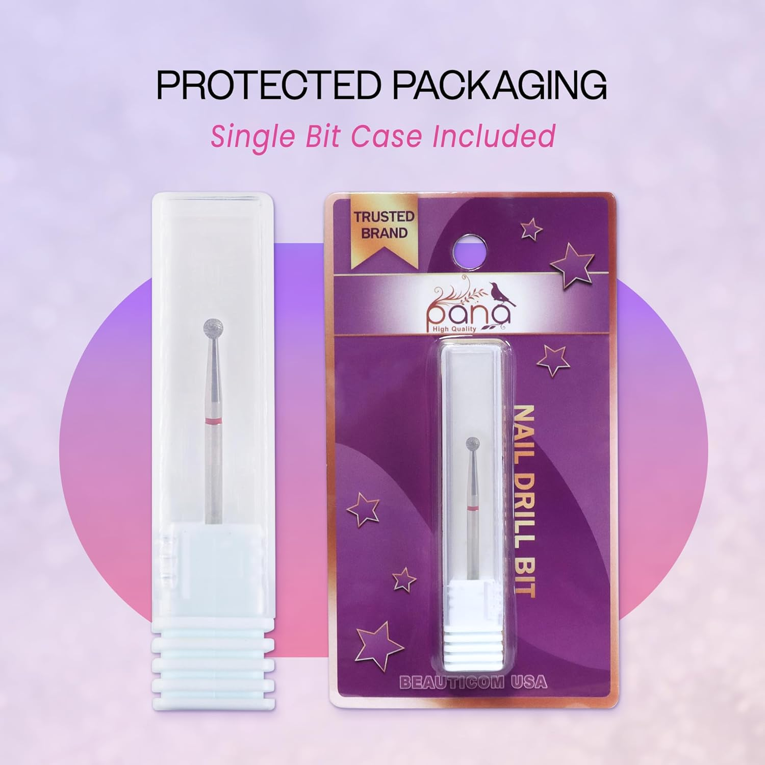 (Coarse) - PANA 0.2Cm Shank Size Professional - Small Barrel Gold Carbide Coarse Grit - Nail Drill Bit for for Dremel Machine image number 1