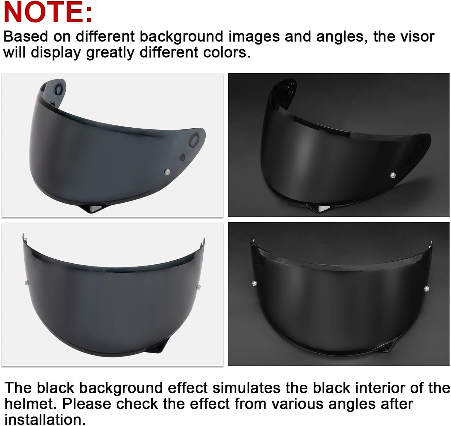 PSLER Helmet Visor for HJC HJ-34P C10 - Mirrored Helmet Visor Tinted Visor Motorcycle Helmet Accessories Replacement (Dark Black) image number 1