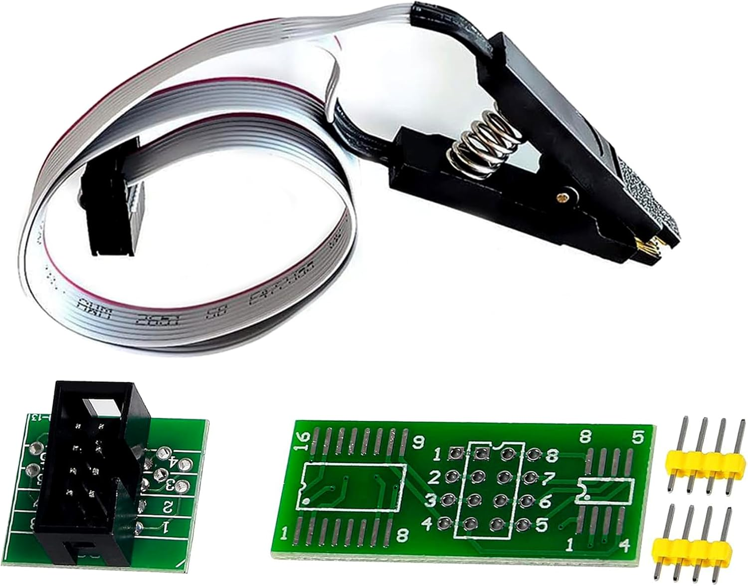 Double Clip+ USB SOIC8 SOP8 Flash Chip IC Test Clips Socket Adpter Programmer BIOS + CH341A 24 25 Series for EEPROM Flash BIOS USB Programmer Module image number 2