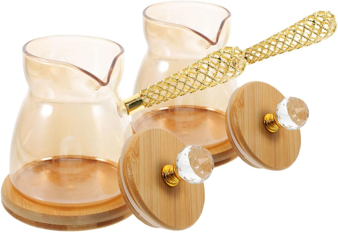 STOBAZA 2Pcs Turkish Coffee Maker Glass Teapot Handle for Home Kitchen Glass Simmer Pot for Espresso Brewing image number 1