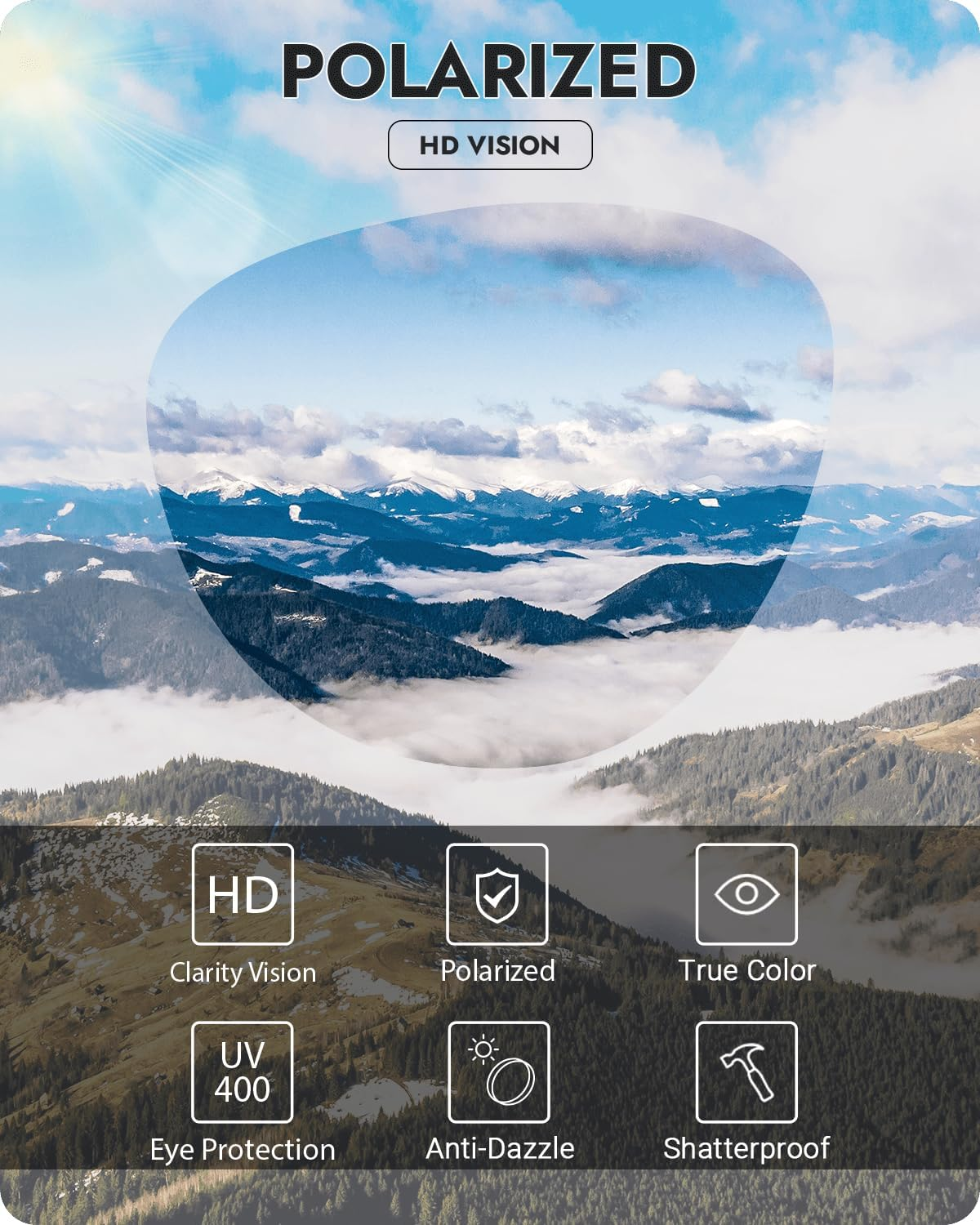 Meeloog Large Polarized Fit over Glasses Sunglasses for Women Men, Oversized Trendy Square Shades for Driving Riding MST0110 image number 2