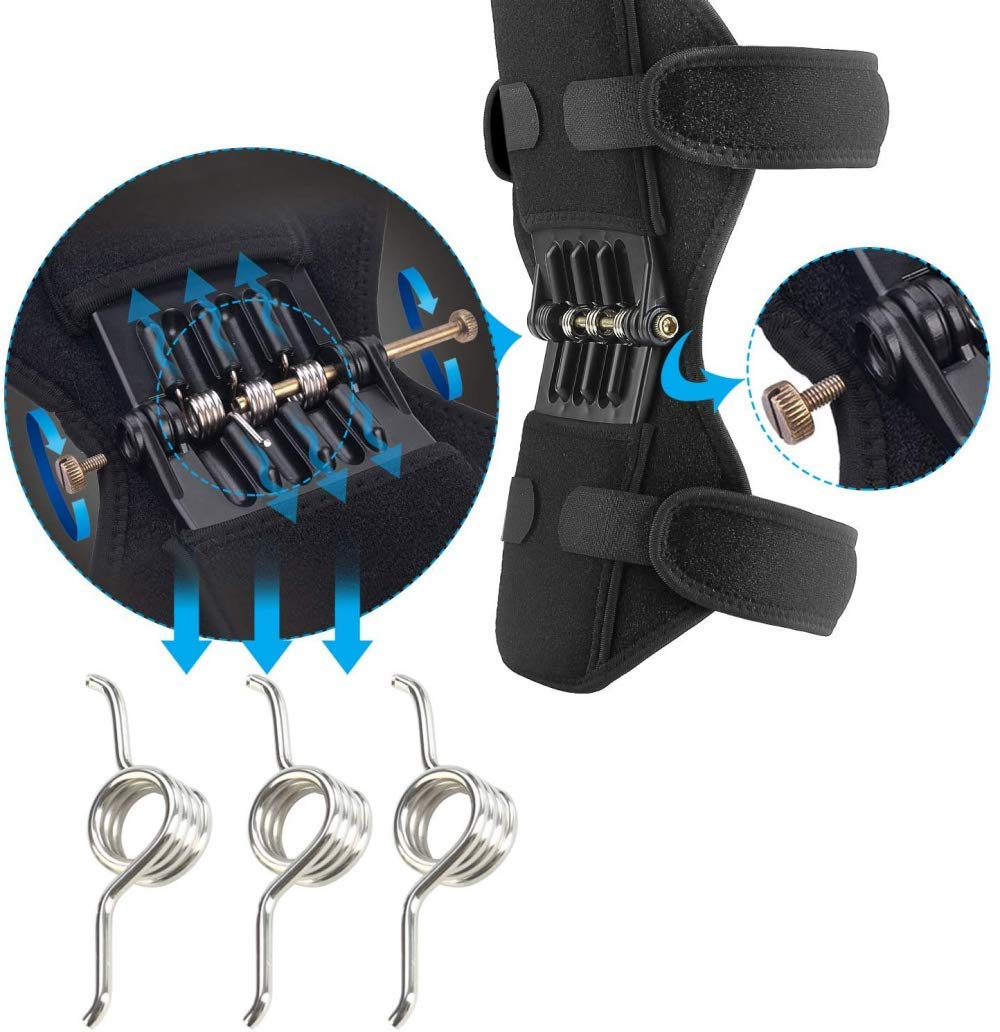 Climbing Booster, Knee Booster Joint Support Pad Spring Knee Strap Brace Knee Pad Mechanical Thin Lifter for Hiking, Running, Stair Climbing, Gym Squats