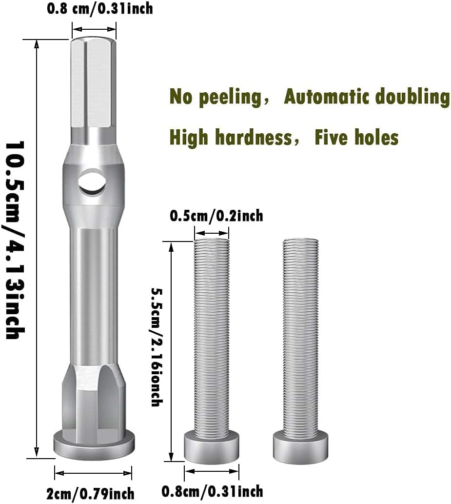 FUTISKY Wire Twister, Wire Stripper and Twister, Portable Quick Connector Twist Wire Tool for Power Drill Drivers, Power Tool Accessories, Silver Steel, 2.5 - 4 Square 5 Lines image number 6