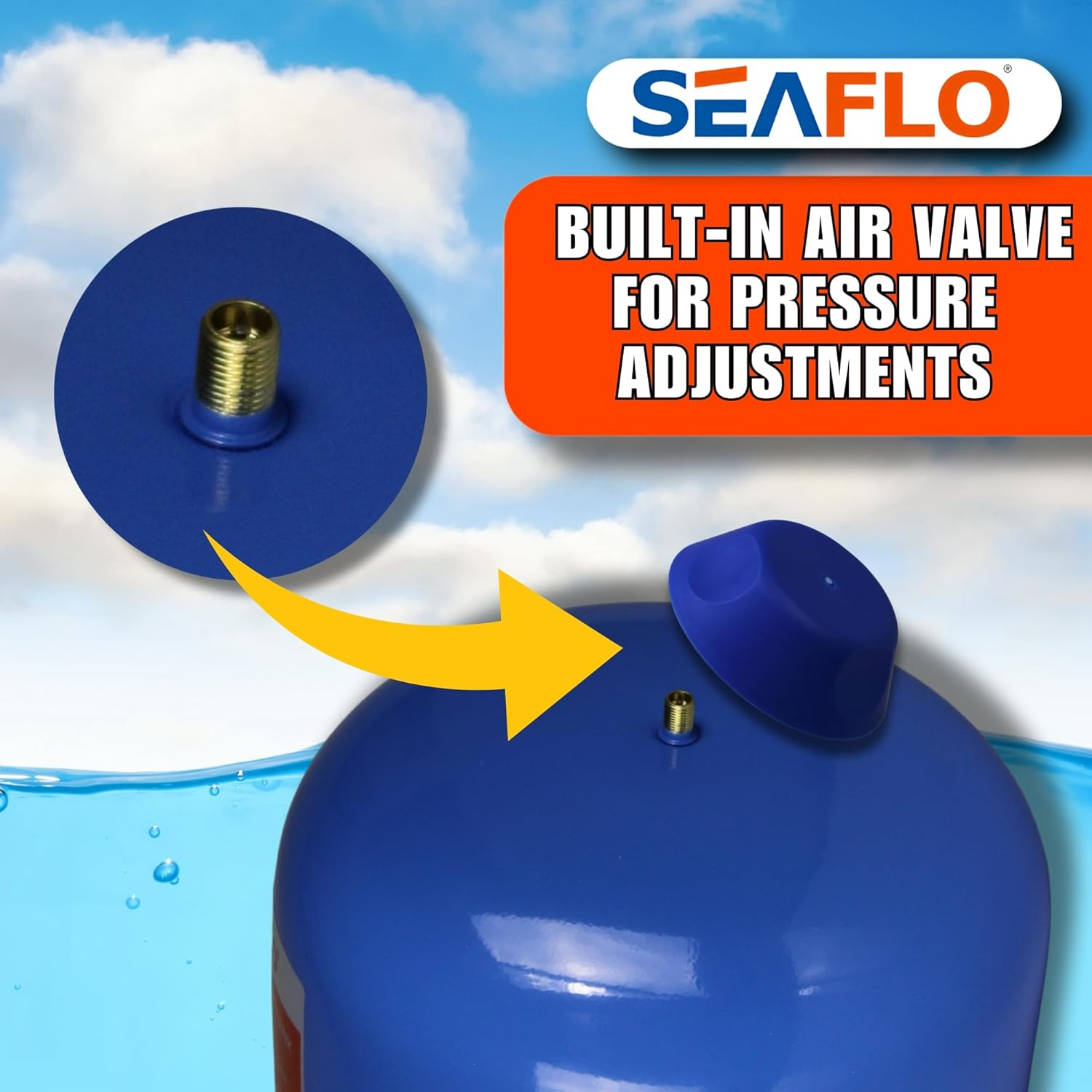 SEAFLO Pre-Pressurized Accumulator Tank (2 Gallon) image number 2