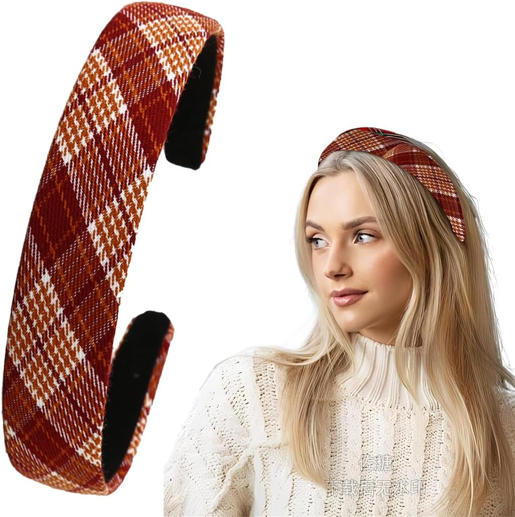 Headband Set Women'S Headband Wide Hair Band Vintage Padded Headband Fashion Headbands Hair Accessories Headband for Women Girls image number 3