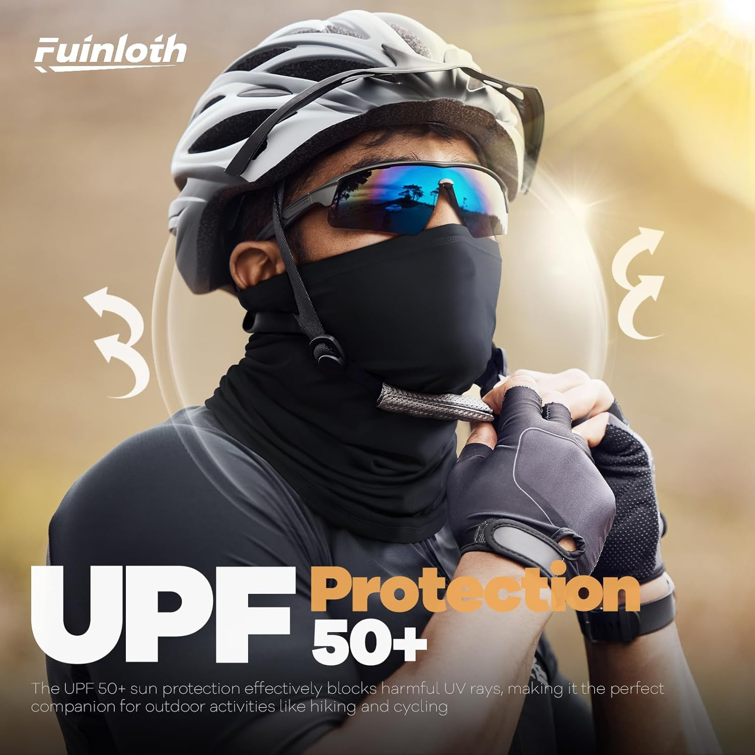 Fuinloth Neck Gaiter, Face Mask Bandana Fishing Cooling Sun Protection Scarf for Men Women - 2 Whites image number 5