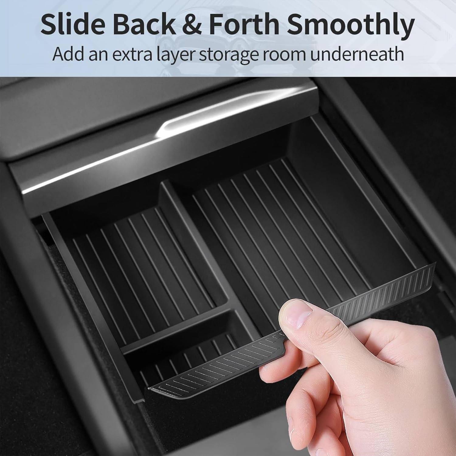 TSWCBYYLB Center Console Organizer Tray for 2025 Tesla Model Y Juniper & 2025 2024 Tesla Model 3 Highland Accessories, Armrest Hidden Organizer Box Cup Holder image number 6