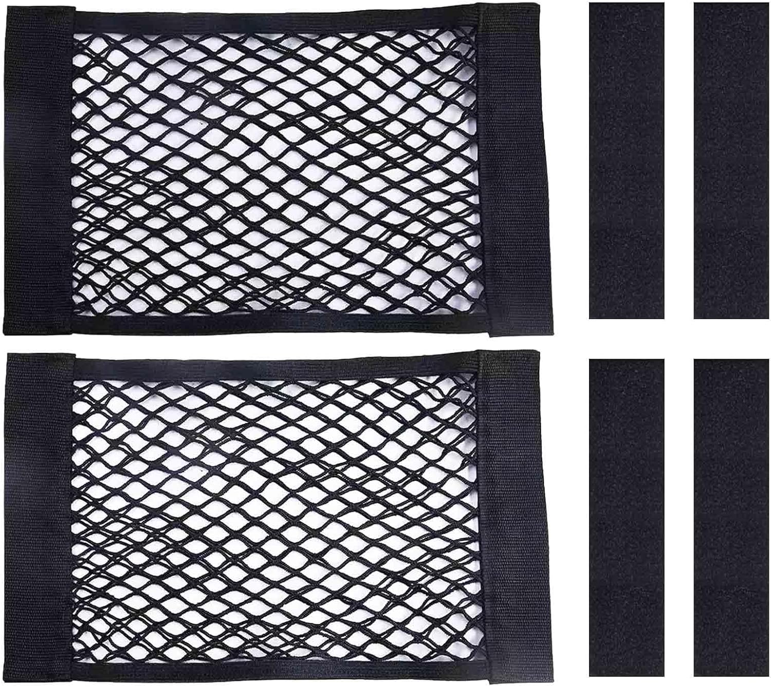 Ulifebetter 2PCS Universal Mesh Cargo Net with Adhesive Tape, 9.8&times;15.7In Small Cargo Storage Mesh Net Car Storage Net Pocket RV Storage Netting Wall Mesh Pocket Net for Rv Car Trunk Boat(Black) image number 5