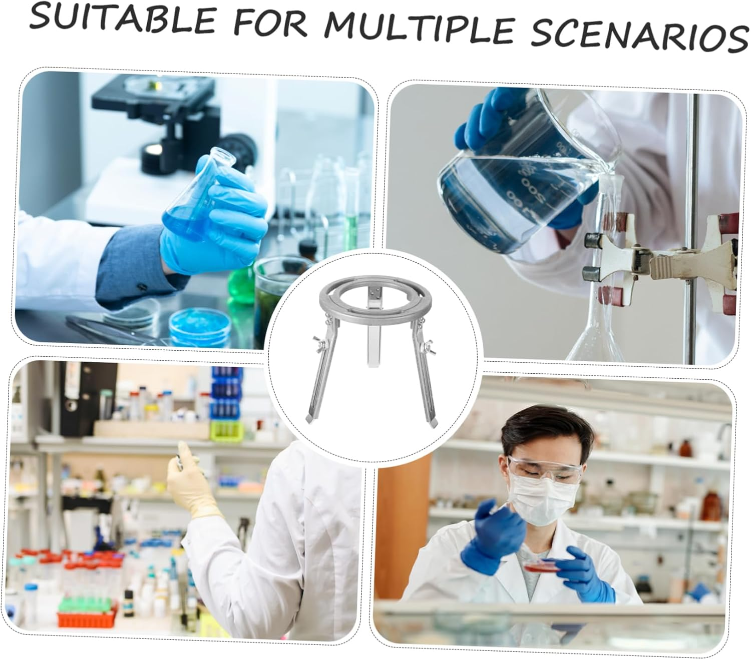 OATIPHO Chemistry Heating Support Tripod Stand for Alcohol Lamp Lab Stand Detachable Adjustable Experimental