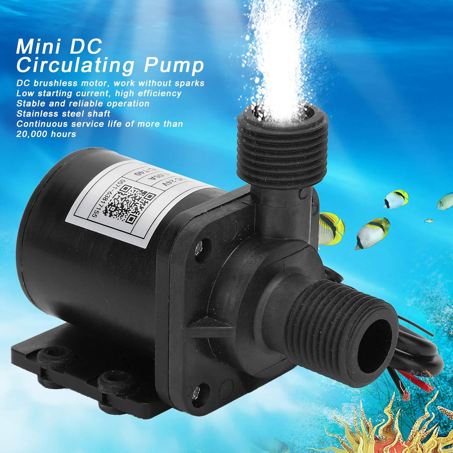Mini DC Brushless Circulating Pump, High Efficiency Stable Operation, Home Water Booster Electric Drive IP68, Water Hydraulic Tools image number 5