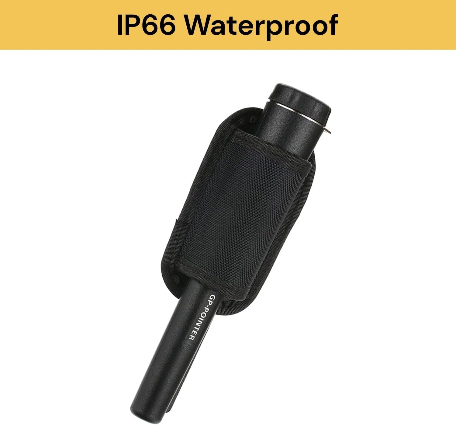 EZONEDEAL Portable Metal Detector, Positioning Detection Rod Manual Detection Handheld Waterproof Metal Detector Automatic Pinpointer Treasure Hunter (Black) image number 1