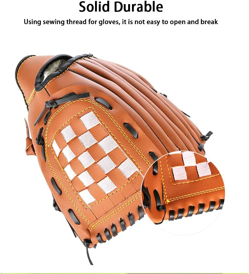 Baseball Glove,Softball Glove Outdoor Sports Teeball Practice Glove for Youth Baseball Exercise Training Glove(11.5In) - Brown image number 5