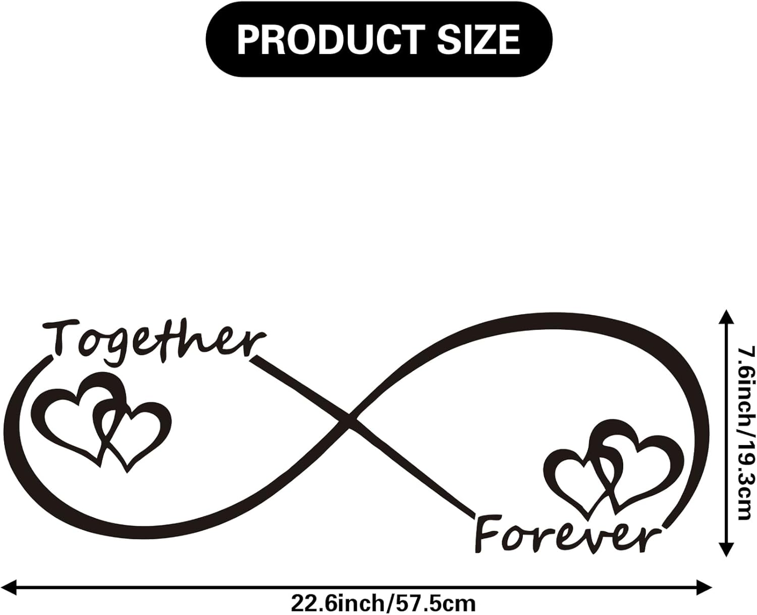 Love Heart Together Forever Carved Vinyl Wall Decor, His and Hers Bedroom Decor, DIY Removable Wall Decals Peel and Stick, Home Sweet Decoration, Mr and Mrs Wall Decors for Bedroom Couples,Living Room image number 5