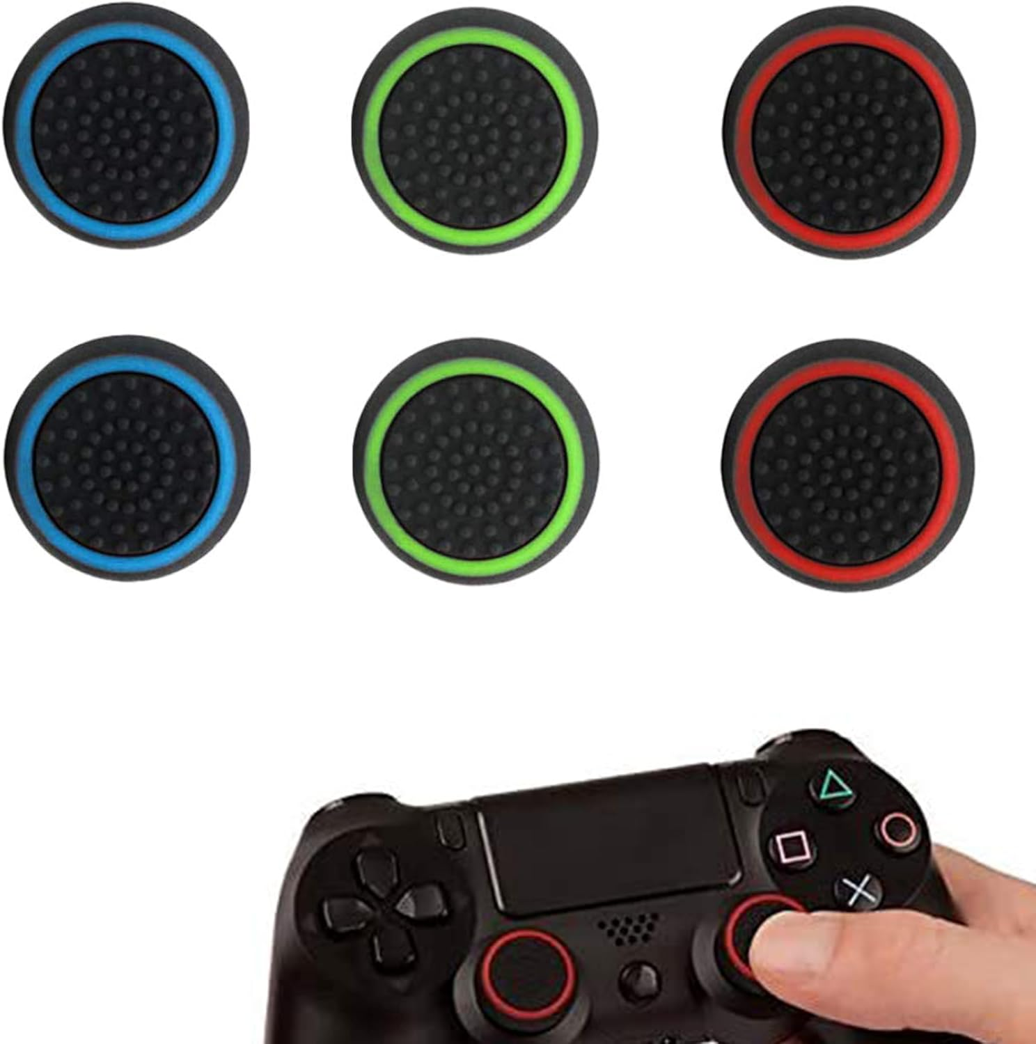 Premium Silicone Thumb Grips (3 Pairs) &ndash; Non-Slip Analog Covers for Ps5/Ps4/Xbox Series/Steam Deck &ndash; Ultimate Grip, Comfort & Anti-Sweat Performance image number 4