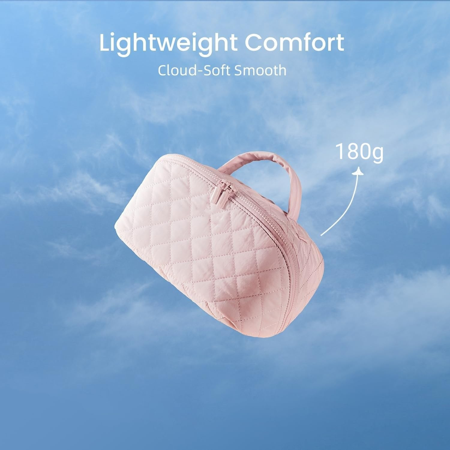 Kawlxpp Petition Makeup Bag for Women, Wide Open Lay-Flat Large Capacity Travel Cosmetic Case with Compartments, Water-Resistant Puffy Organizer for Toiletries & Brushes (Black, 4L) - Pink image number 6