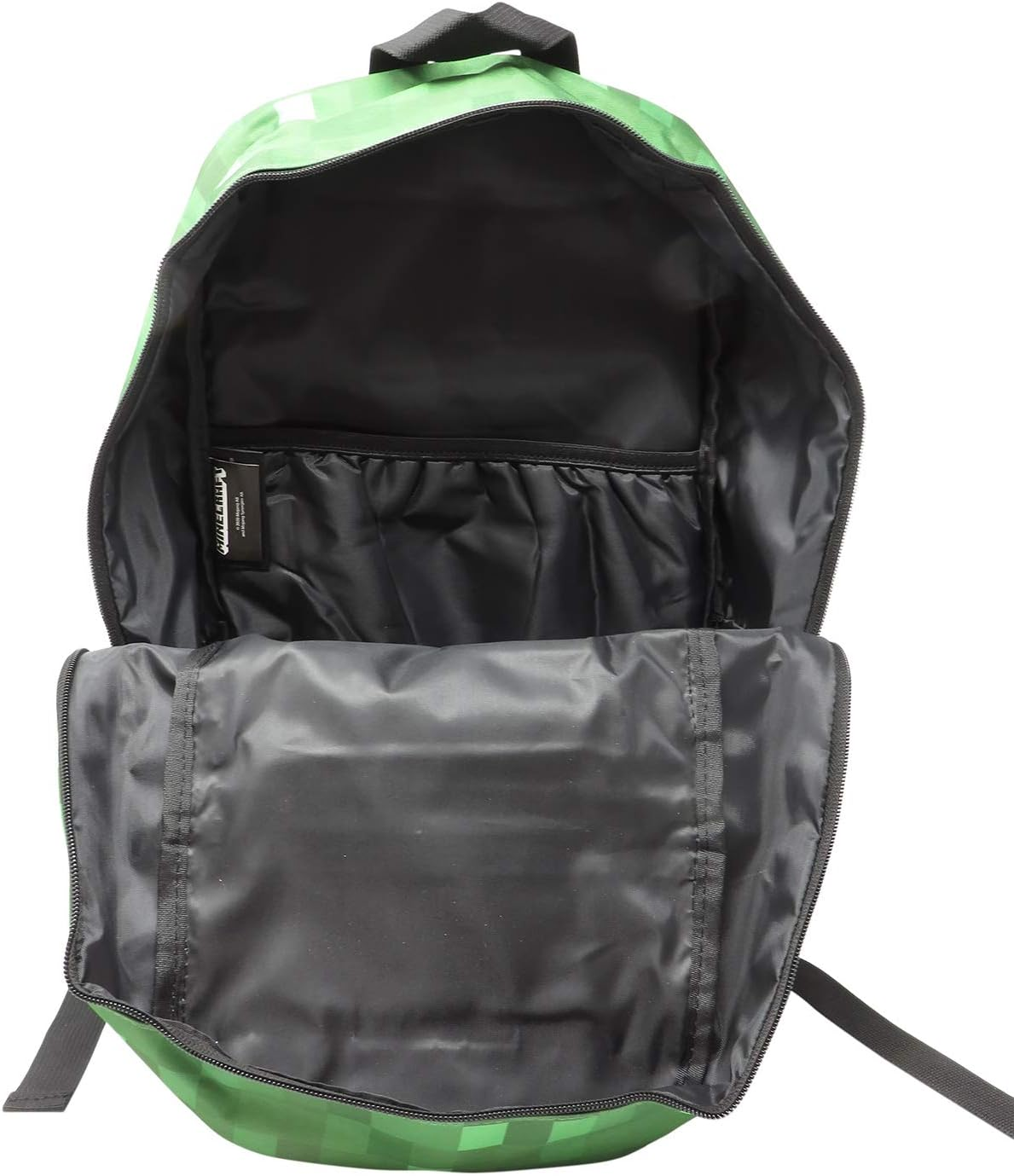 Minecraft Creeper Allover Print Backpack Bookbag, Green, One Size, Traveling image number 2