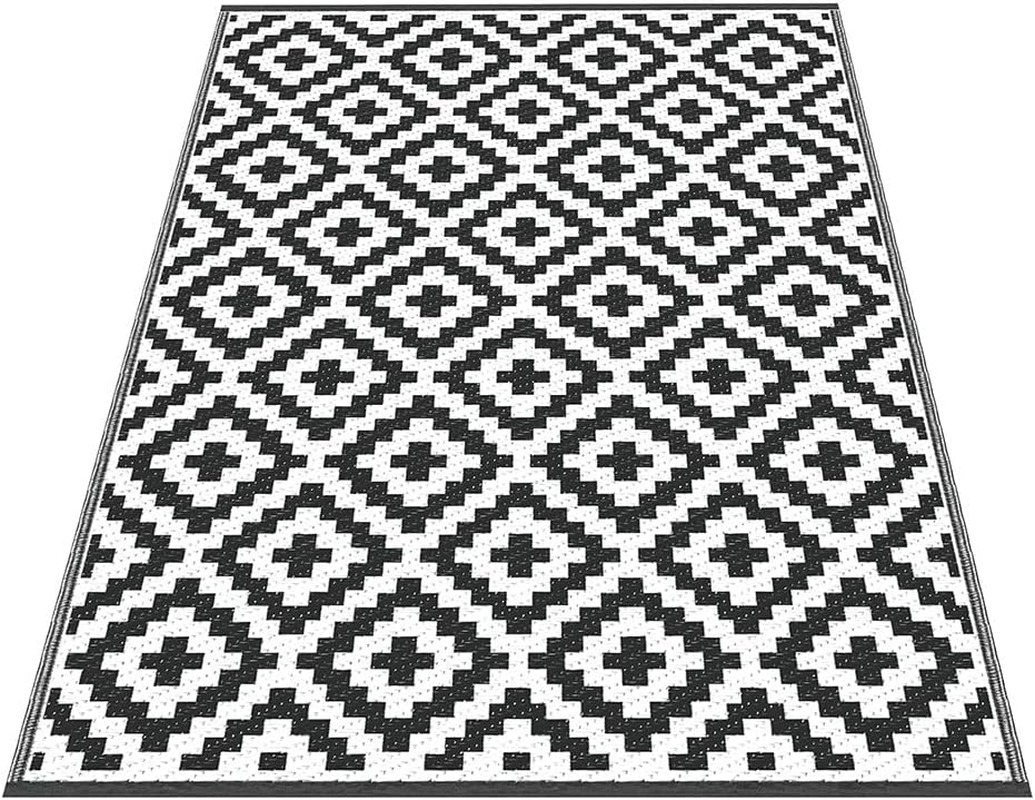 Gardeon Outdoor Rugs, 120X180Cm Large Carpet, Reversible Area Mat, PP Dual-Sided Patio Rug for RV, Backyard, Deck, Camping, Picnic, Cross Design image number 6