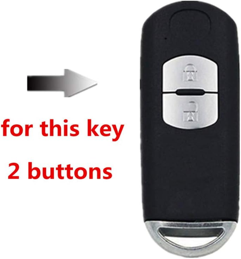 Silicone Car Key Cover Case for Mazda 2 3 5 6 CX-3 CX-5 CX-7 CX-9 Speed Miata MX5 Remote Fob 2 3 4 Buttons (2 Buttons)