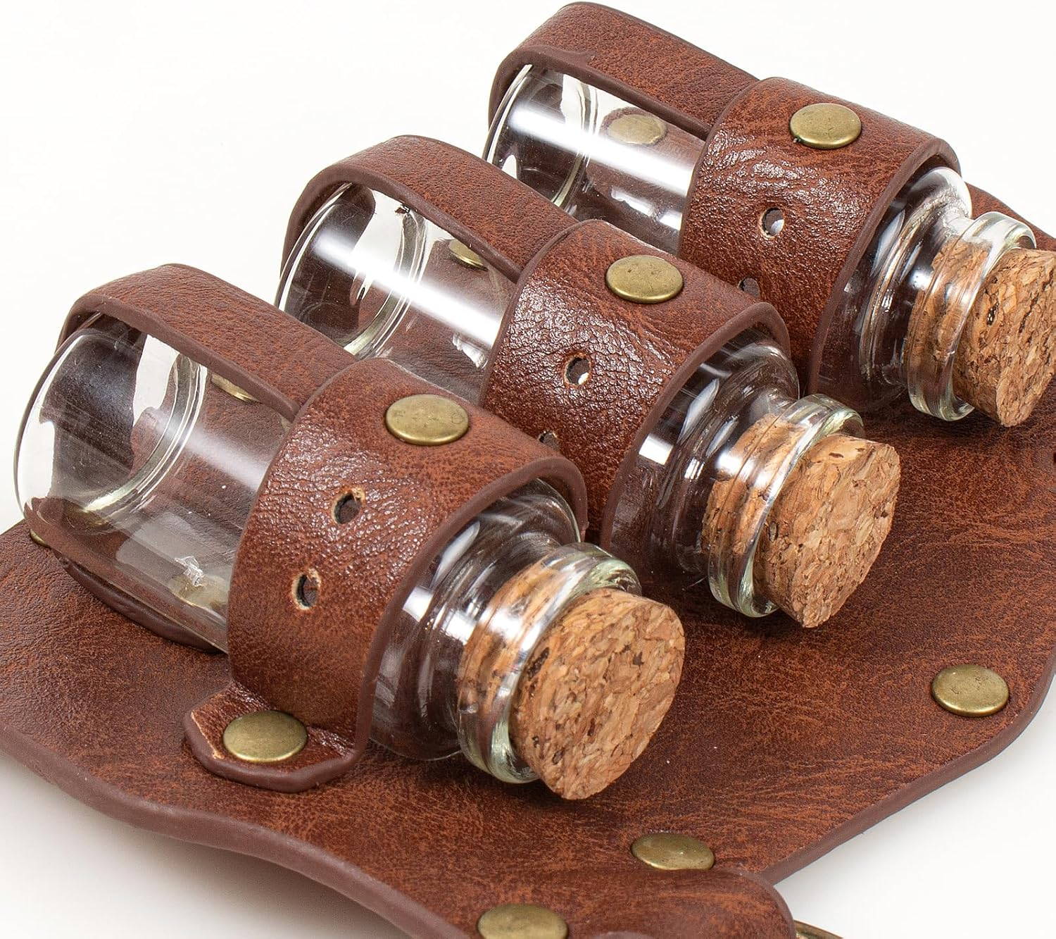 Renaissance Costume Accessories Casual Belt Pouch Fanny Pack Potion Bottle Skirt Hike Set Medieval Festival Halloween, Brown, Standard, Renaissance Costume Belt Pouch Fanny Pack Potion Bottle Set - Brown image number 5