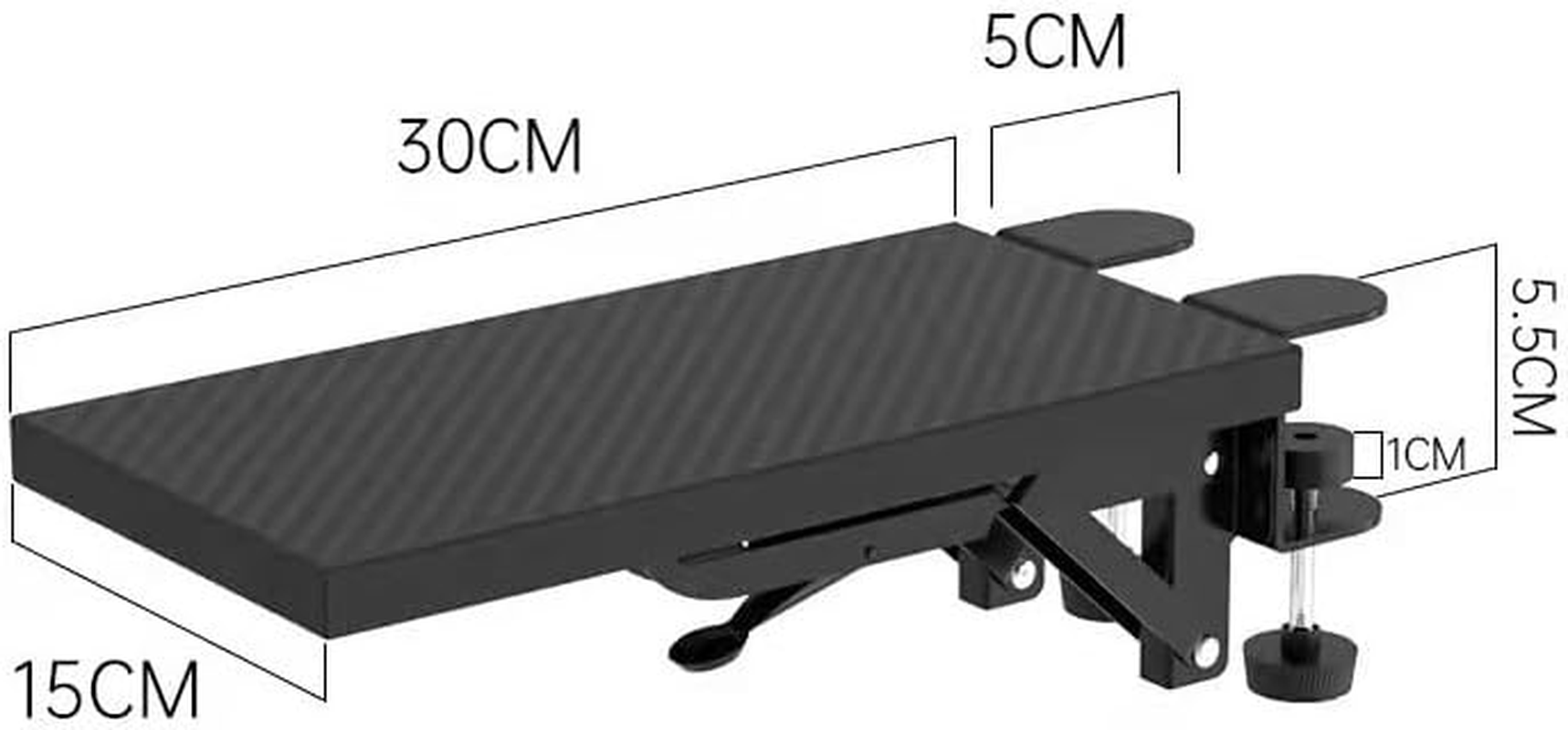 Computer Arm Rest for Desk, Suitable for Office Desks, Sturdy Mouse Arm Support, Computer Desk Extender, Suitable for Home and Office (Black, One Size) image number 4