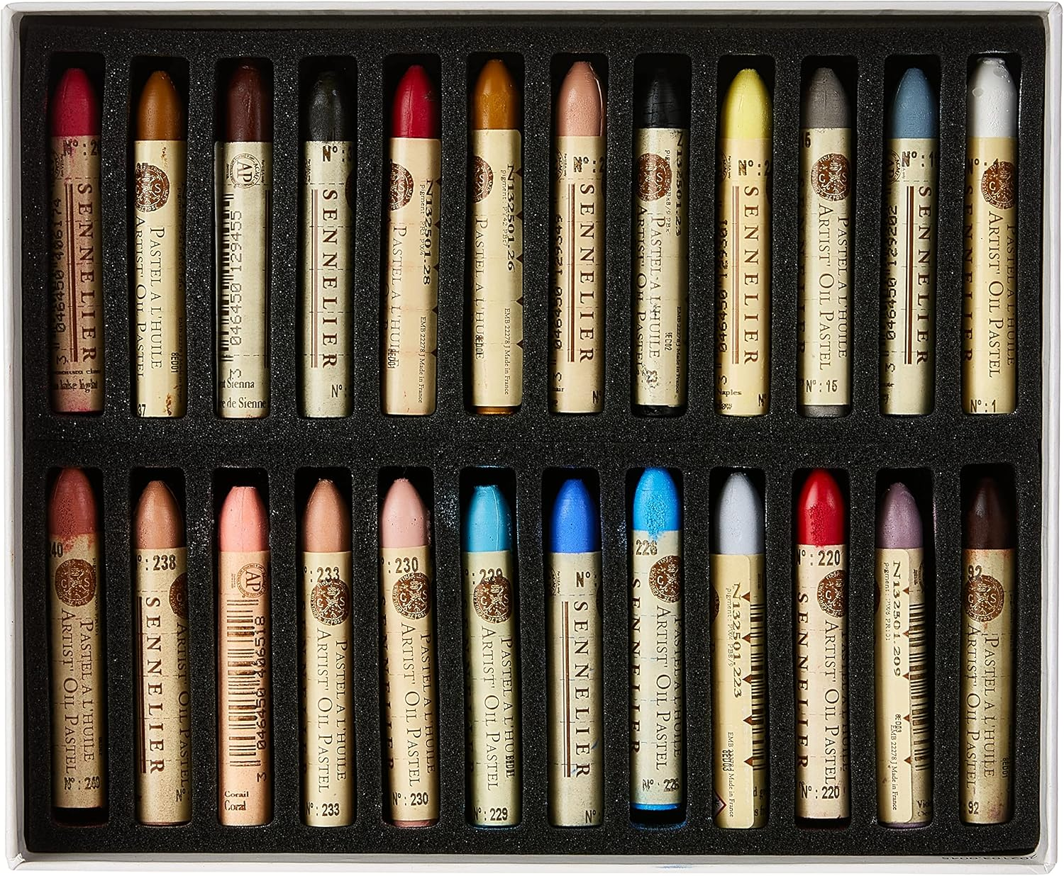 Sennelier Oil Pastel Set, 24 Portrait Colours - Rich Pigments for Professional Results, Extremely Lightfast, Ideal for Artists on Paper, Canvas, Wood and Metal image number 3