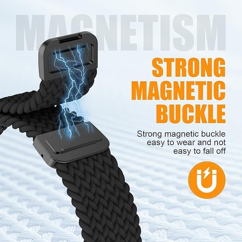Braided Magnetic Band Compatible with Apple Watch Bands Ultra 3 49Mm 46Mm 45Mm 44Mm 42Mm 41Mm 40Mm 38Mm Men Women, Soft Nylon Solo Loop Magnetic Sport Strap for Iwatch Series 11/10/9/8/7/6/5/4/3/SE image number 5